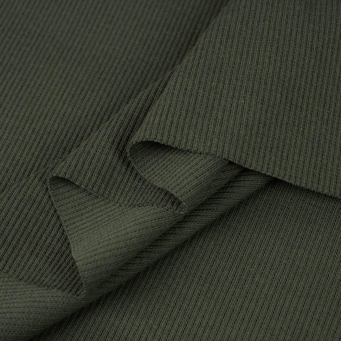 Rib Jersey fabric Unicolour - DARK OLIVE (D-50)