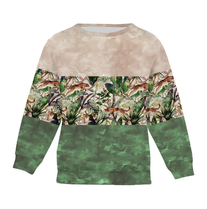 DĚTSKÉ TEPLÁKY (MILAN) - GEPARDI / listí / pruhy - teplákovina (110-116)