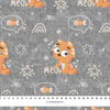 CATS / meow (CATS WORLD ) / ACID WASH GREY - looped knit fabric