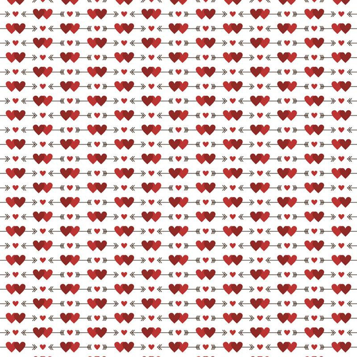  ARROWS AND HEARTS pat. 2 / white (VALENTINE'S MIX) - Cotton woven fabric