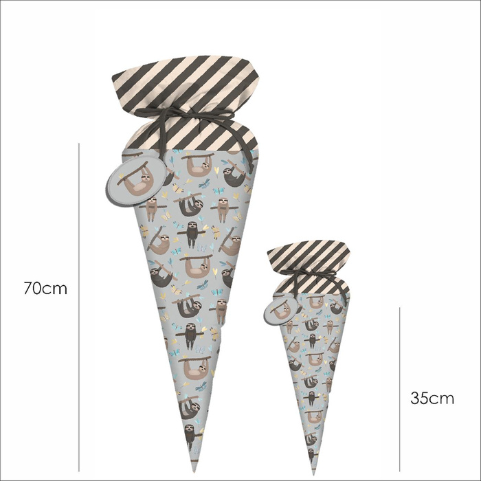 First Grade Candy Cone - SLOTHS / butterflies (SLOTHS) / grey - small