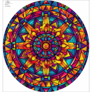 COLORFUL MANDALA WZ.2 - duży panel na spódnicę z koła - KREPA