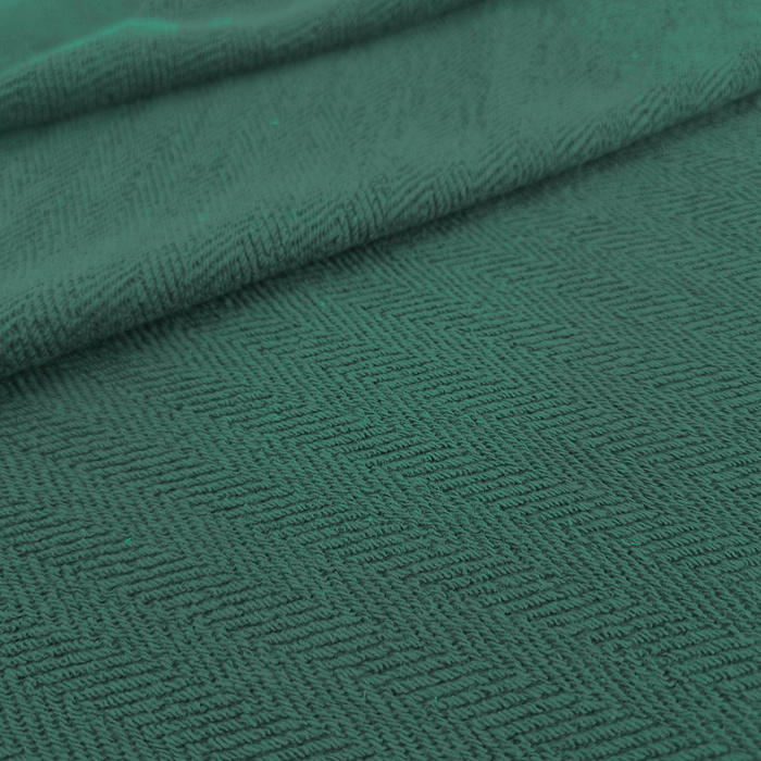 Reversible herringbone French terry - BOTTLE GREEN/ MR 59 - (P290j)