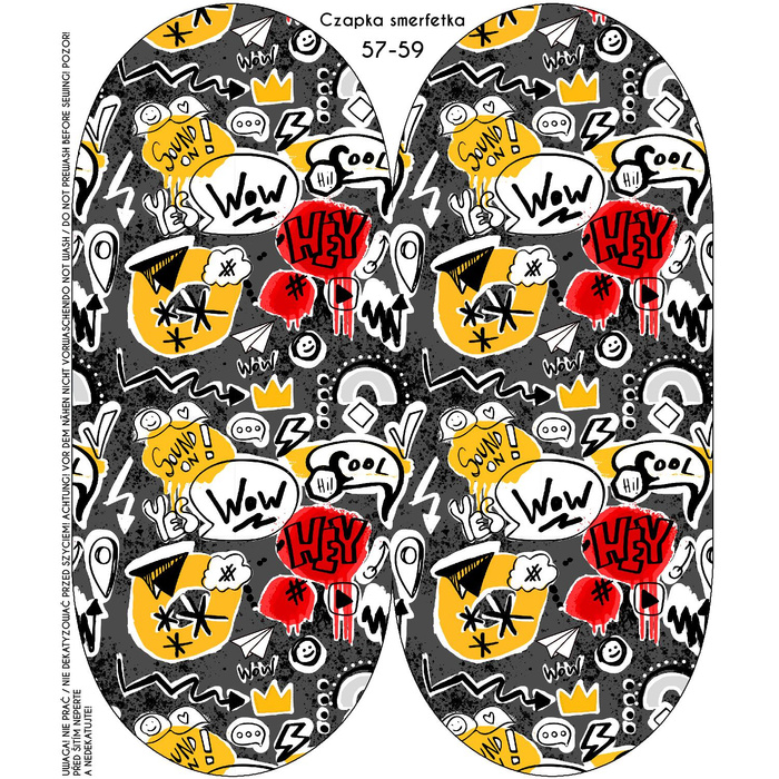 Czapka "Smerfetka" - GRAFFITI / Sound on (SZKOLNE RYSUNKI) / Rozmiar do wyboru