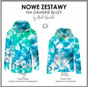 BLUZA DAMSKA (POLA) CLASSIC Z KAPTUREM - BATIK wz. 1 / niebiesko-zielony -  dzianina pętelkowa - XS