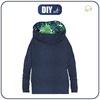 SNOOD SWEATSHIRT (FURIA) - MELANGE NAVY / MONSTERA 2.0 - sewing set