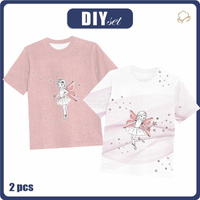 2-PACK - KID’S T-SHIRT - FAIRIES - sewing set (116/122)