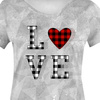 WOMEN’S T-SHIRT - LOVE / VICHY HEARTS (BE MY VALENTINE) / ICE - single jersey XXXL