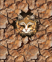 ANIMALS CRACKED wz.4 (cat) - panel (60cm x 50cm) Waterproof woven fabric