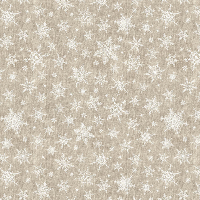SNOWFLAKES PAT. 2 / ACID WASH BEIGE - looped knit fabric