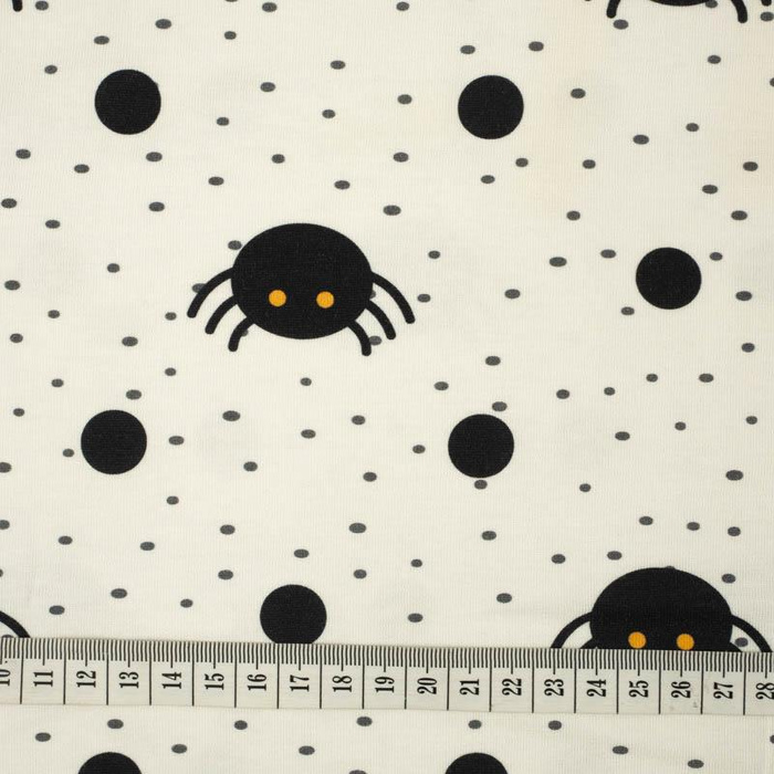 HALLOWEEN SPINNEN / ecru - Baumwoll Webware
