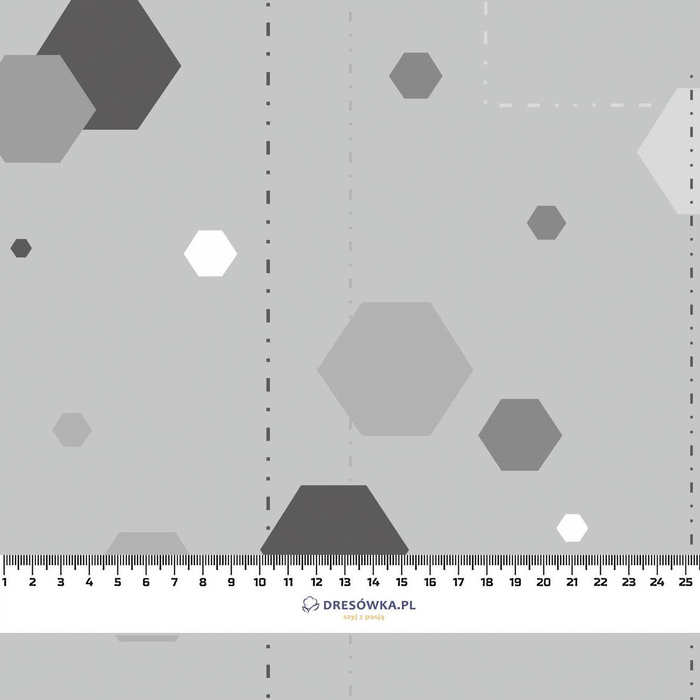 50CM HEXAGON / grau  - Single-Jersey mit Elastan