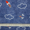 95CM FLUGZEUGE (FLUGZEUGE) / ACID WASH DUNKELBLAU - French Terry mit Elasthan