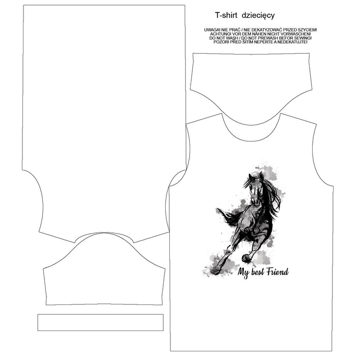 KINDER T-SHIRT (128/134) - PFERD m. 5 - Single Jersey