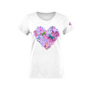 WOMEN’S T-SHIRT - HEART FLOWERS / white - sewing set XXL