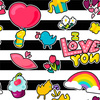 COLORFUL STICKERS PAT. 4 - Cotton muslin