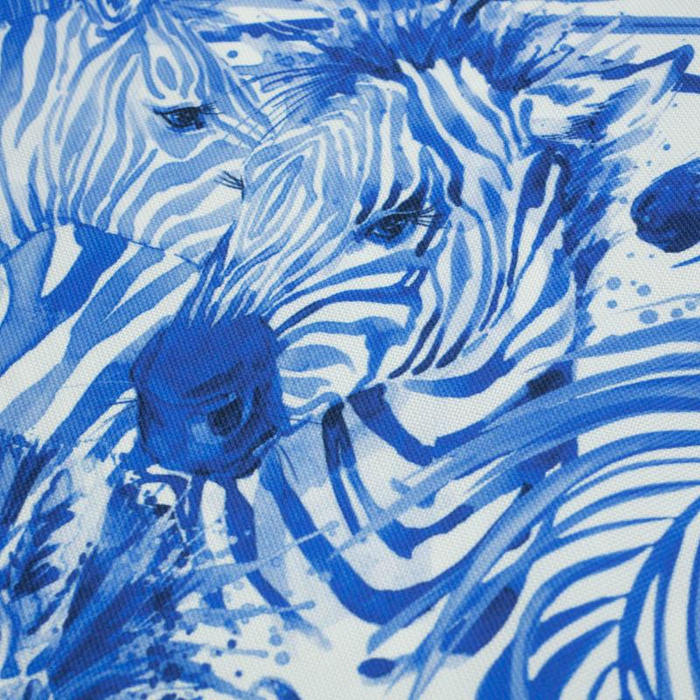 ZEBRA (classic blue) / white - Waterproof woven fabric