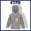 KID'S HOODIE (ALEX) - CATS / meow (CATS WORLD ) / ACID WASH GREY - looped knit fabric (146/152)