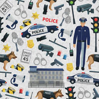 POLICE (HOBBIES AND JOBS) / acid  - Viscose jersey