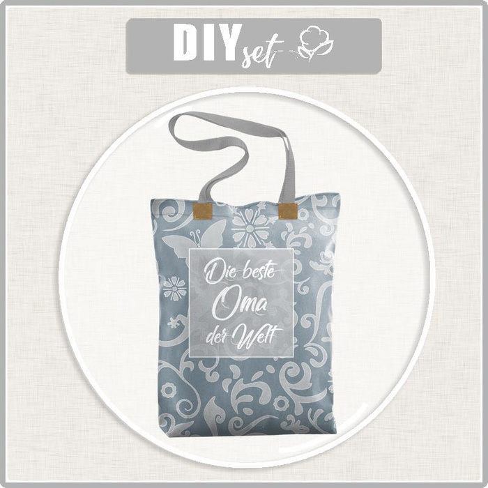 SHOPPER BAG - DIE BESTE OMA DER WELT / etno - Waterproof woven fabric - sewing set