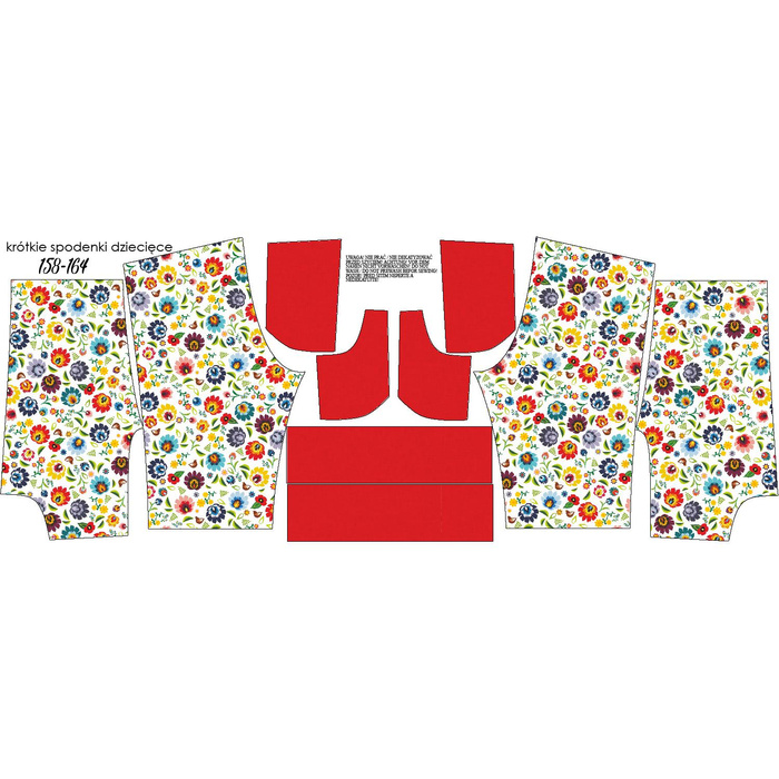 KID`S SHORTS (RIO) - LOWICZ FOLKLORE / white - looped knit fabric 