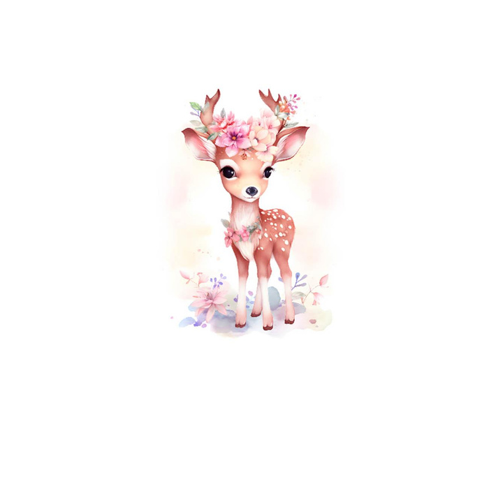 BABY DEER - Paneel (75cm x 80cm) Baumwoll Webware