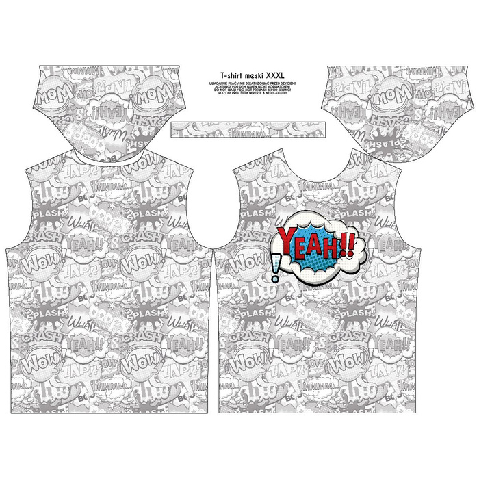HERREN T-SHIRT - COMICS / yeah (blau - rot) - Single Jersey M