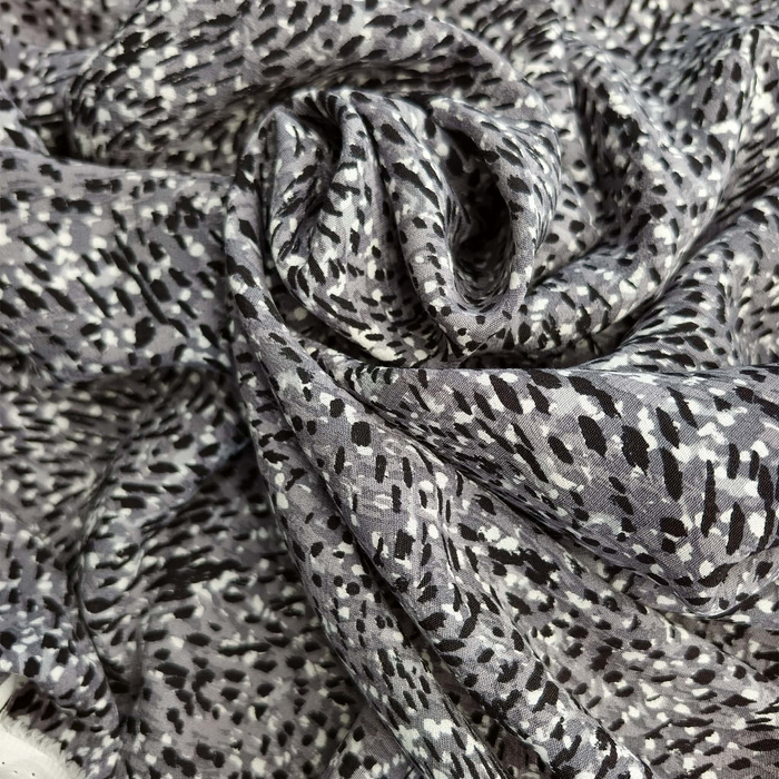 Viskosekrepp - ABSTRACT ANIMAL PRINT / grau