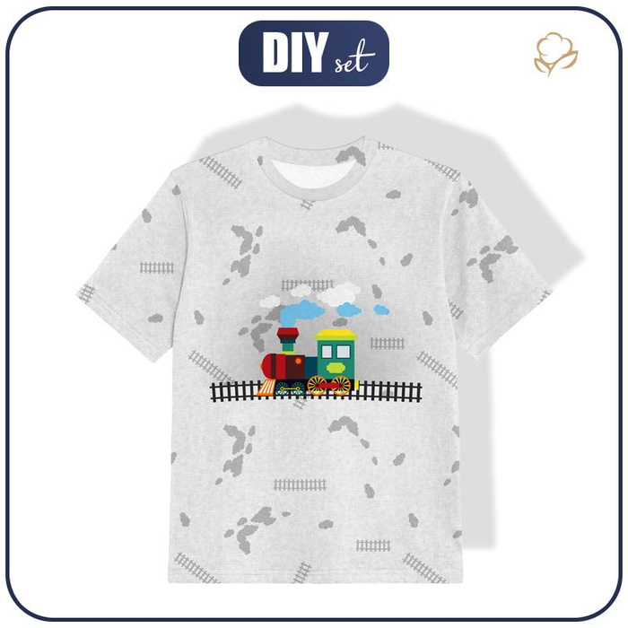 KID’S T-SHIRT - LOCOMOTIVE / acid (grey)- single jersey