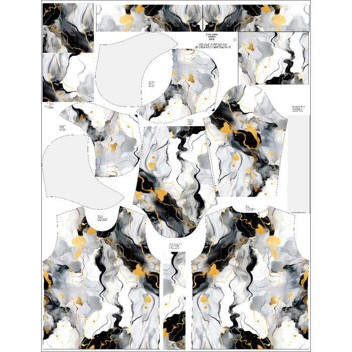 UNISEX HOODIE (HYDRA) - ALCOHOL INK PAT. 3 - sewing set XS