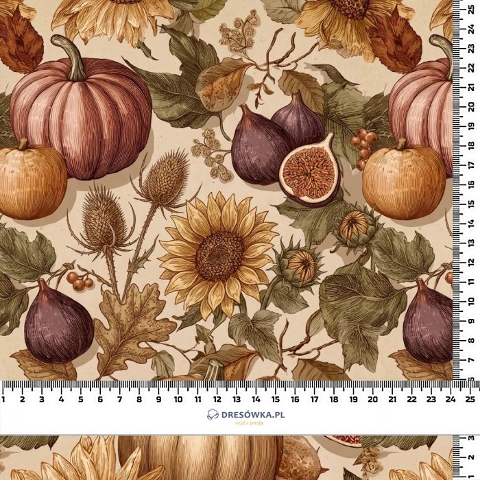 AUTUMN FLOWERS WZ. 28 - Drelich bavlněný