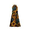 DRESS "DALIA" MAXI - PAINTED SUNFLOWERS pat. 1 - sewing set