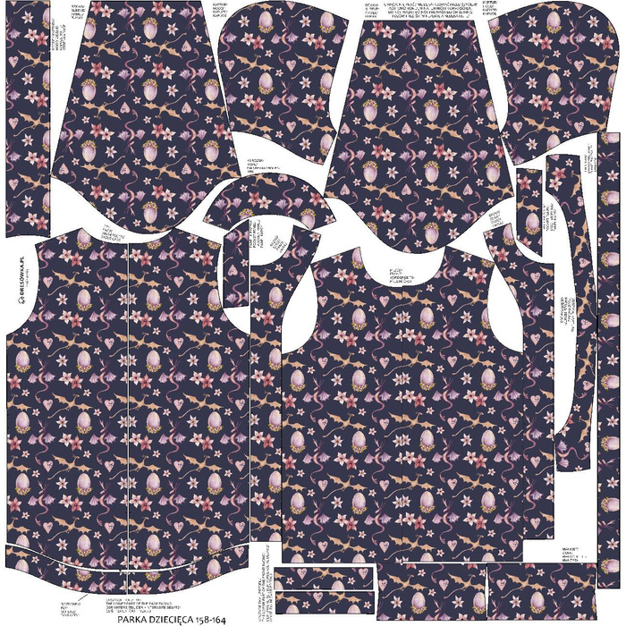 KIDS PARKA (ARIEL) - DRAGON MIX PAT. 2 - softshell (122/128)