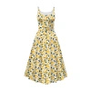 DRESS "ISABELLE" - SMALL FLOWERS pat. 2 / white - sewing set XS