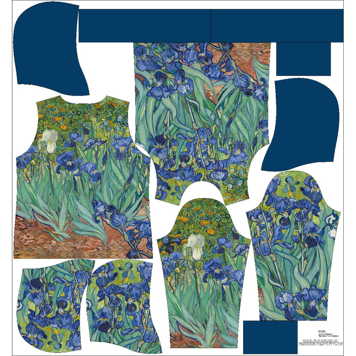 BLUZA DAMSKA (POLA) CLASSIC Z KAPTUREM - IRYSY (Vincent van Gogh) - zestaw do uszycia XXXL