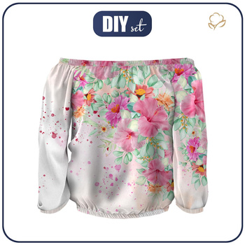 Carmenausschnitt Bluse (SOFIA) - STOCKROSEN M. 2 - Nähset XL