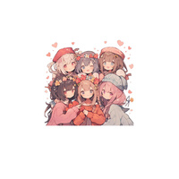 ANIME FRIENDS PAT. 2 - panel (60cm x 50cm) Cotton woven fabric