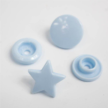 Fasteners KAM stars 12 mm Baby blue 10 sets