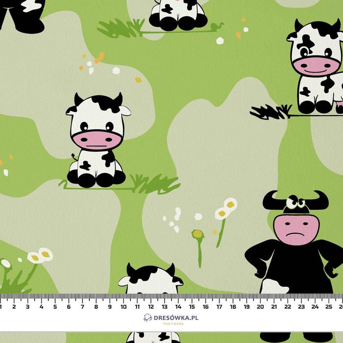 COWS ON GREEN - Cotton muslin
