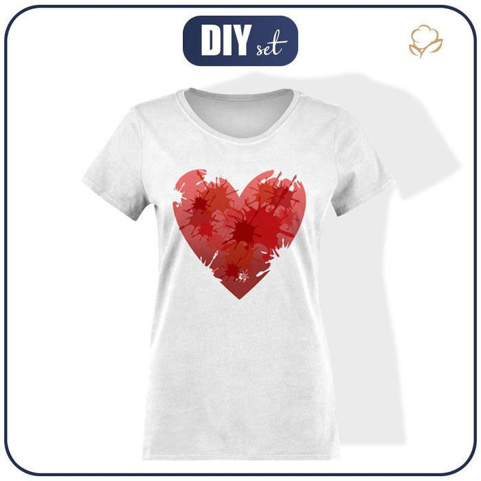 T-SHIRT DAMSKI - SERCE - single jersey XXS