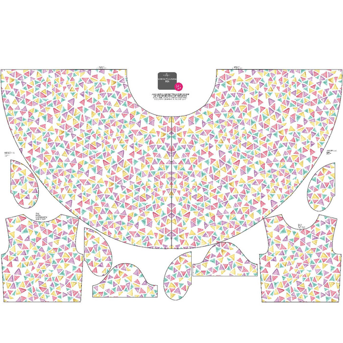 KID'S DRESS "MIA"  (86/92) - TROPICAL TRIANGLES - sewing set 