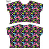 LEICHTE OVERSIZE BLUSE "ELENA" - MINI EISVÖGEL UND MOHNBLUMEN (EISVÖGEL AUF DER WIESE) / schwarz - Nähset 