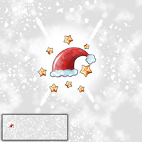 WEIHNACHTSMANNMÜTZE / STERNE (WEIHNACHTSZEIT) - panoramisches Paneel 60 cm
