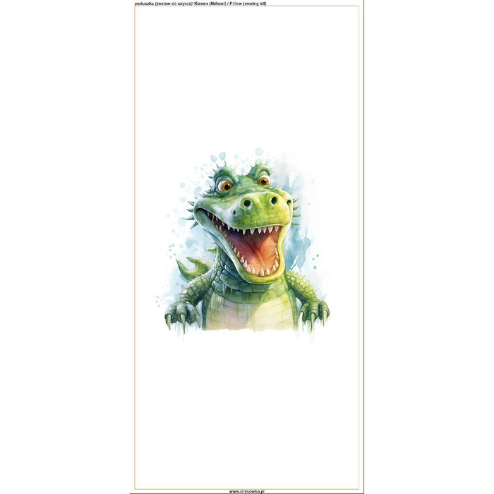 POLŠTÁŘ 45x45 - WATERCOLOR CROCODILE - Panama 220g - Sada šití