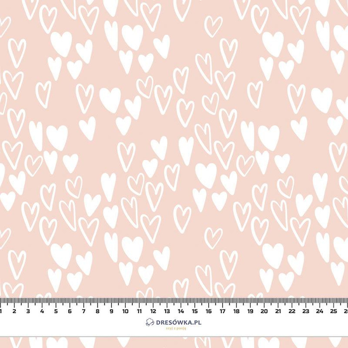 SERDUSZKA BĄBELKI / JASNY RÓŻ (BIRDS IN LOVE) - single jersey with elastane