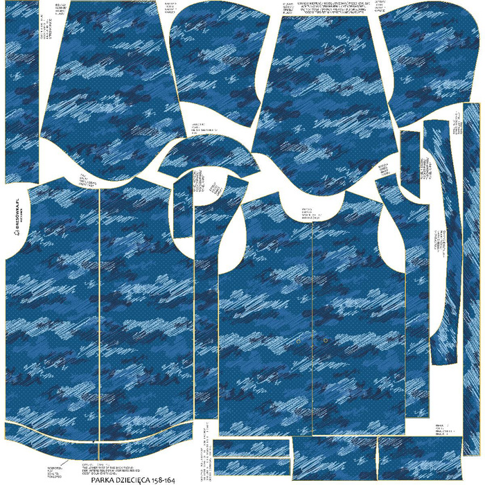 KIDS PARKA (ARIEL) - CAMOUFLAGE - classic blue - softshell (110/116)