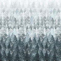 WALD OMBRE (WINTER IM GEBIRGE) - panoramisches Paneel