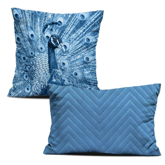 DEKO-KOPFKISSEN - PFAU (CLASSIC BLUE) 