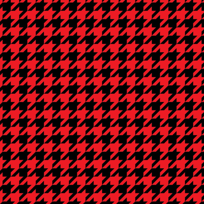 BLACK HOUNDSTOOTH / red - single jersey with elastane 