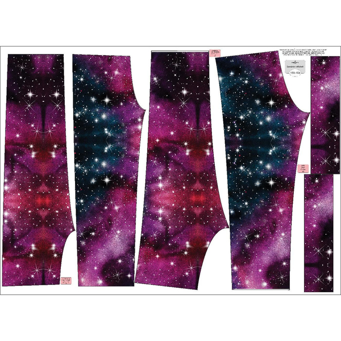 CHILDREN'S SOFTSHELL TROUSERS (YETI) - WATERCOLOR GALAXY PAT. 8 - sewing set (134/140)